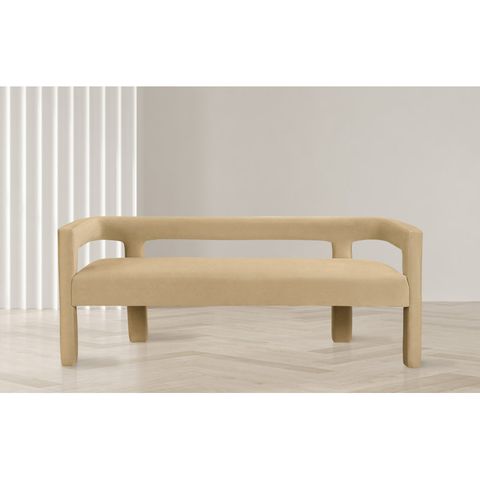 Meridian Furniture Usa Athena Upholstered Bench | Wayfair with Athena Boucle Fabric Upholstered Bench, Camel, Velvet